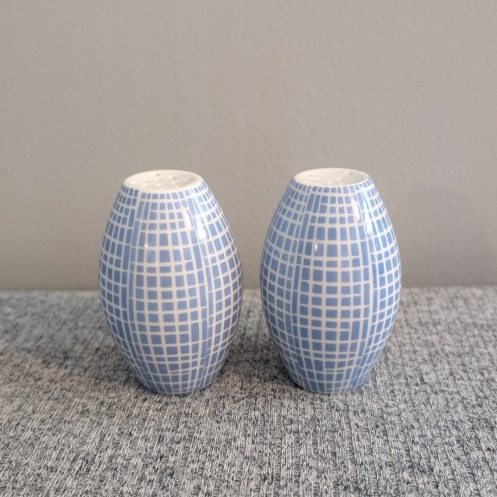 Vintage Arzberg "Bastdekor Blau" (Blue) Salt and Pepper Shakers, EUC
